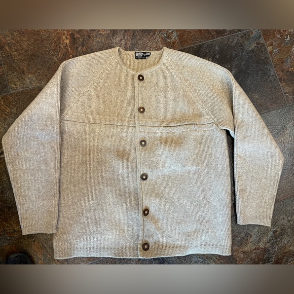 Men’s Meister knit Hagermeister Lert tan 100% new wool button cardigan. XL - Picture 7 of 14